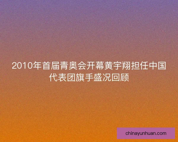 2010年首届青奥会开幕黄宇翔担任中国代表团旗手盛况回顾